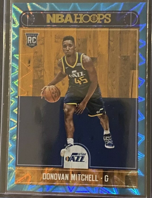 2017-18 Hoops Teal Explosion #263 Donovan Mitchell Rookie Jazz Star HOT Parallel
