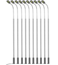 10 pcs Model Railway HO Scale 1:87 Lamps Bright White LED Street Light 4 Inch