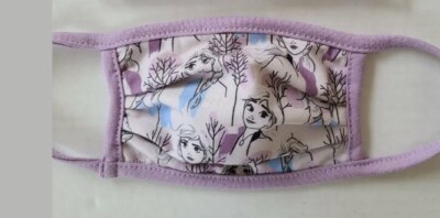 Disney Parks Cloth Face Mask FROZEN Anna & Queen Elsa Sealed Child M Purple NEW