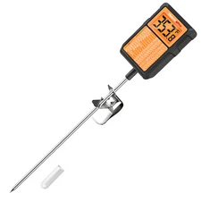 ThermoPro TP510W Waterproof Candy Meat Thermometer - 8" Long Probe with Pot Clip