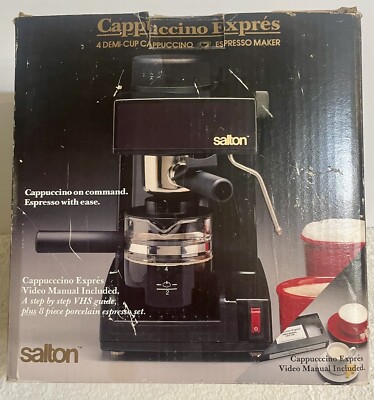 SALTON Cappuccino Expres Espresso Bar Original Box Black EX-17 4