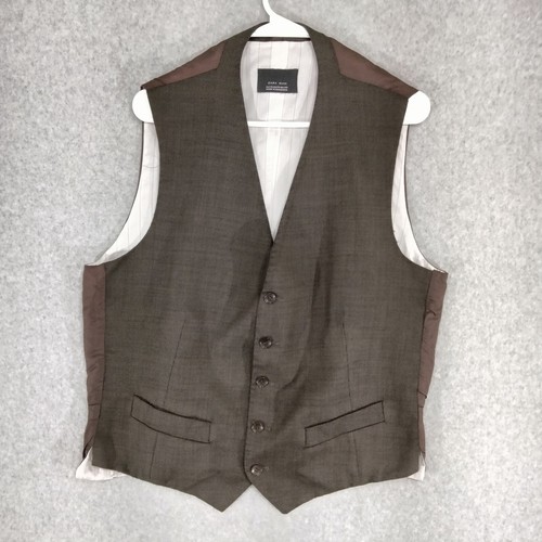 Zara Man Brown Sleeveless Wool Vest 