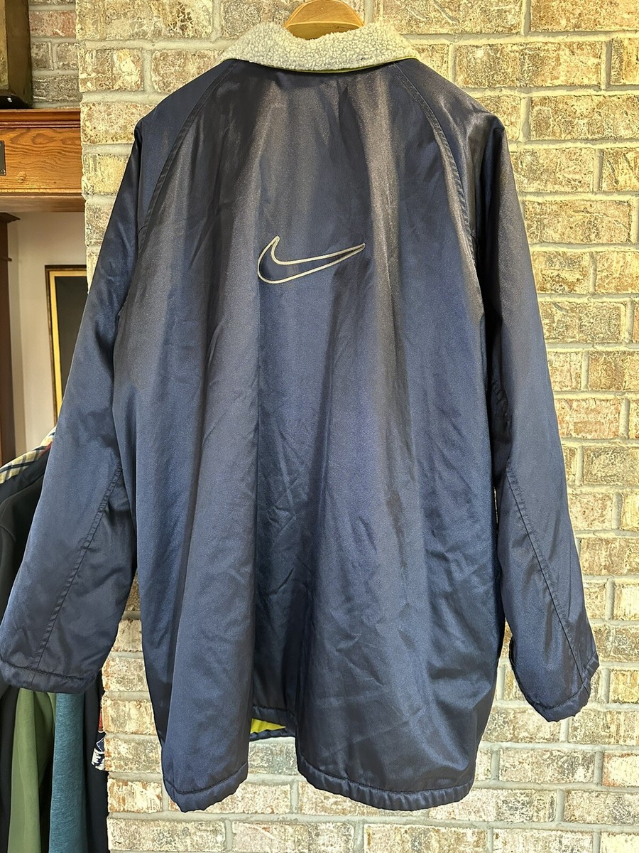 90s Nike Parka Sherpa Lined Stadium Jacket Long Men's Size XXL
