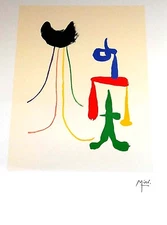 JOAN MIRO  PLATE SIGNED LITHOGRAPH---- "PARLER SEUL"