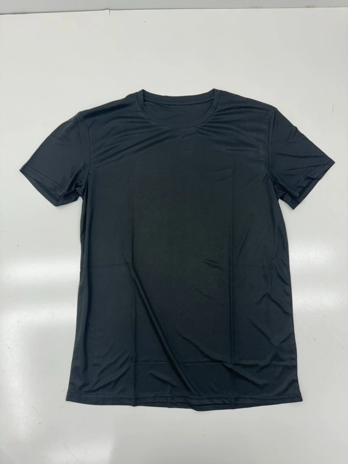 Black Mens Athletic Short Sleeve Gym Workout Shirt Size XL