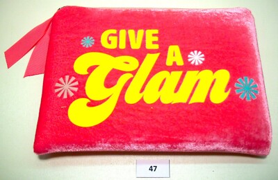 BENEFIT - dunkelrosa Make-up Tasche GIVE A GLAM mit Reißverschluss NEU OVP (N47)