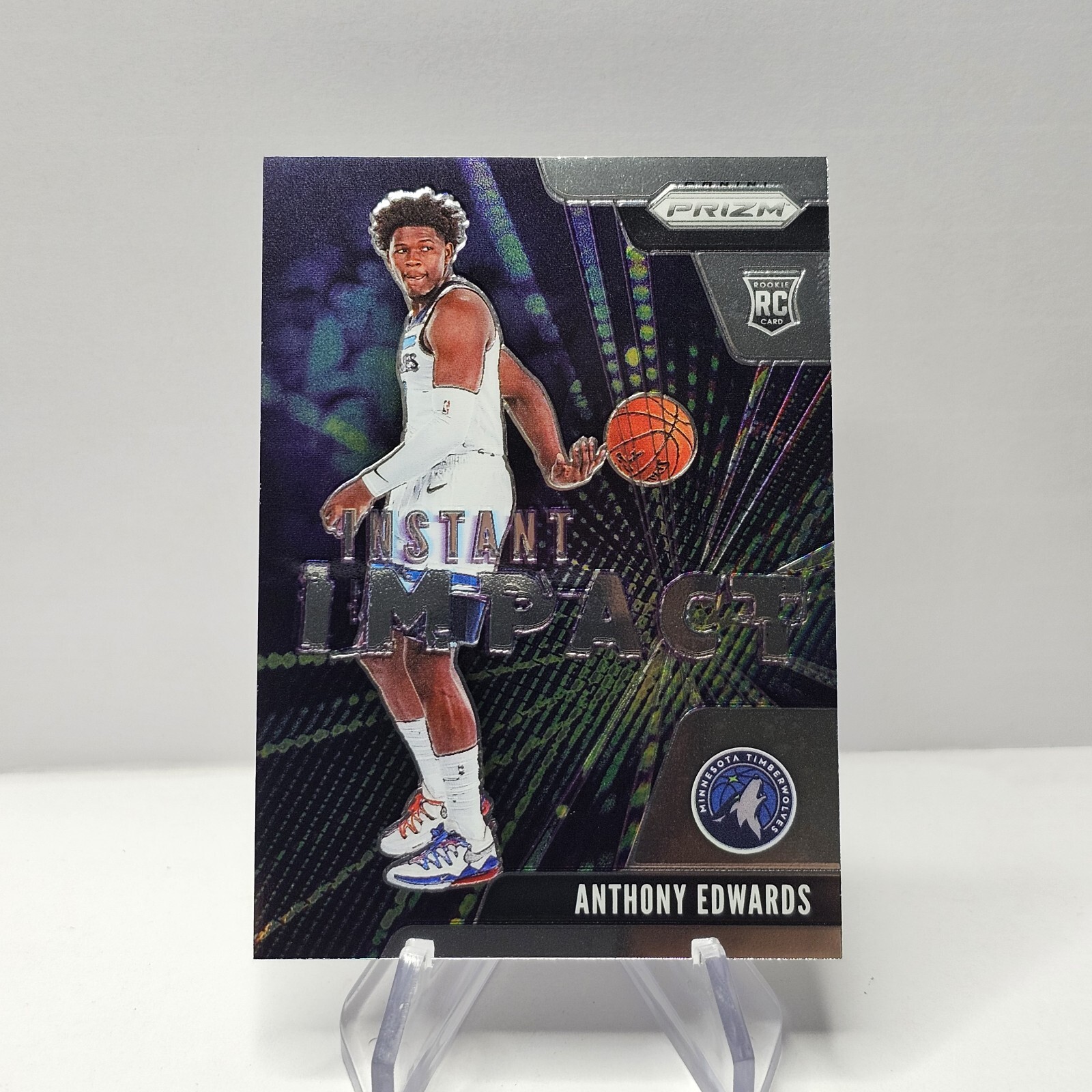2020-21 Panini Prizm Anthony Edwards Instant Impact RC Card #1 Timberwolves