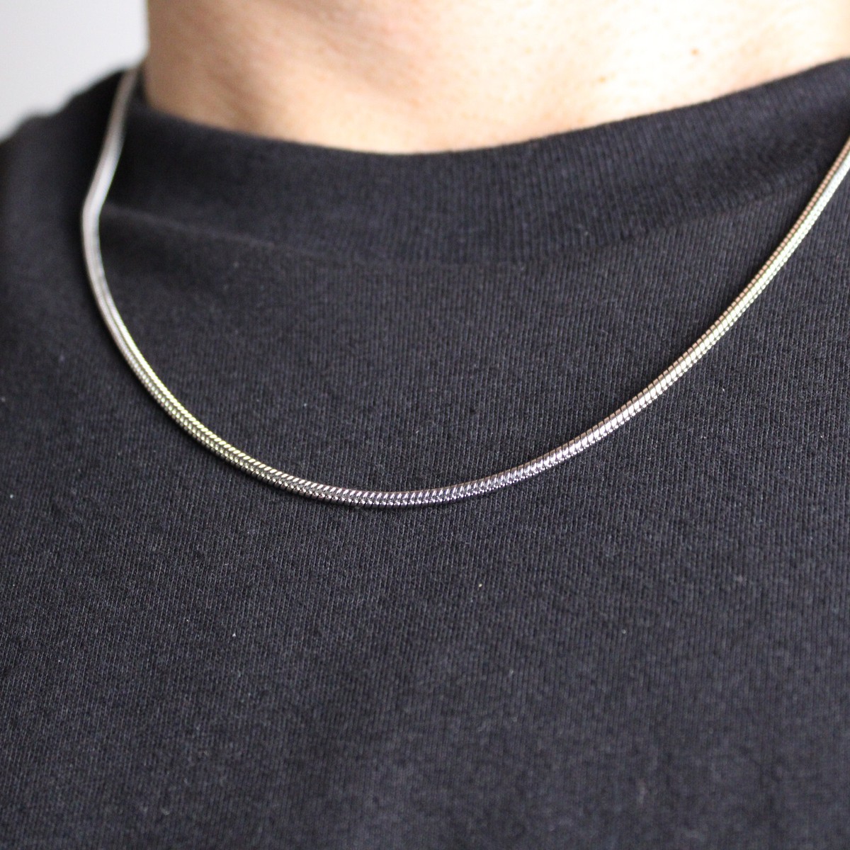 Silver 2mm Round Snake Chain Necklace 18