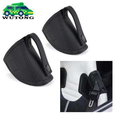 Black JDM Genuine Leather RECARO/BRIDE Bucket Seat Belt Guide Holder Protector