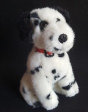 Vintage DAKIN Dalmatian Plush Puppy Dog Stuffed Animal Red Collar 9.5"