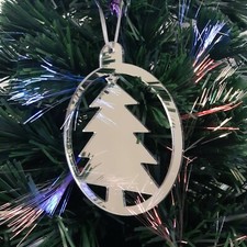 Round Tree Christmas tree Decorations Mirrored Colours Sets: 10x7cm or 4x14cm