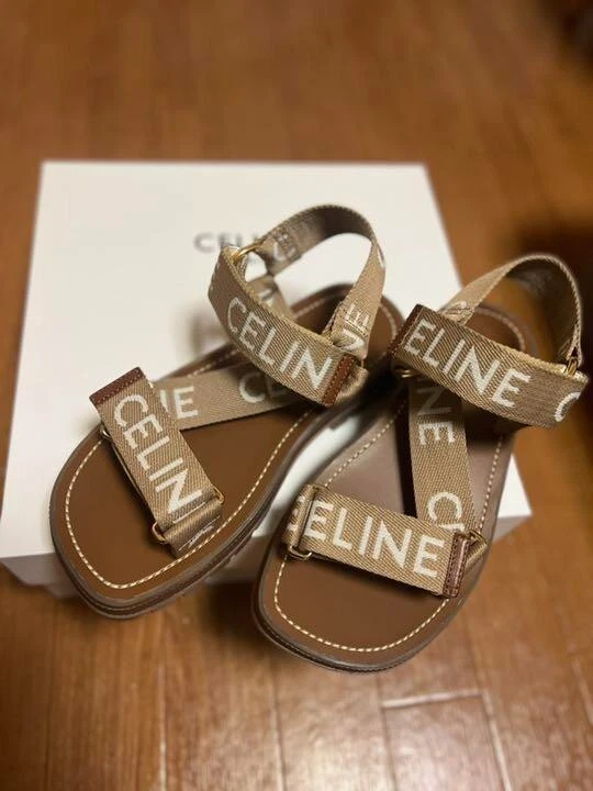 Authentic CELINE Sandals sports sandals Model Color Brown Size 37 Used