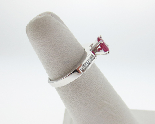 Estate Natural Ruby Diamonds Solid 14k White Gold… - image 3