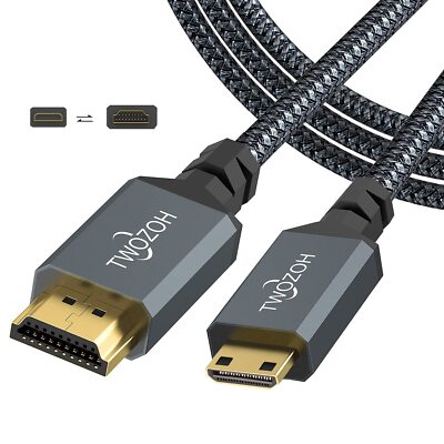 Long Mini HDMI to HDMI Cable 30FT, HDMI to Mini HDMI Braided Cord