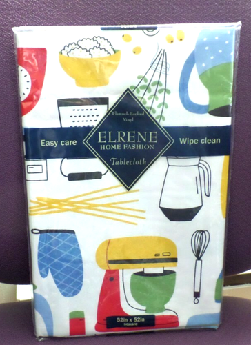 Vinyl Flannel Backed Kitchen 52" x 52" Tablecloth