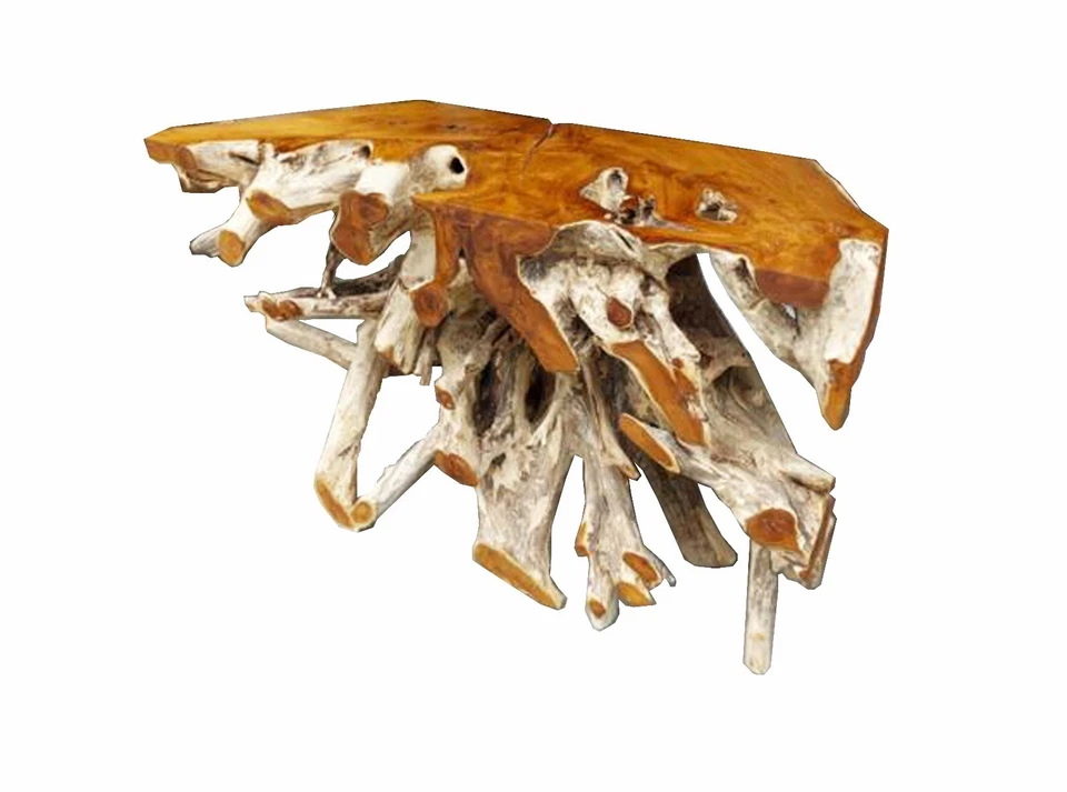 47" Artisanal Indonesian Teak Root Console Table • Wood Decor • Unique - Image 4 of 4