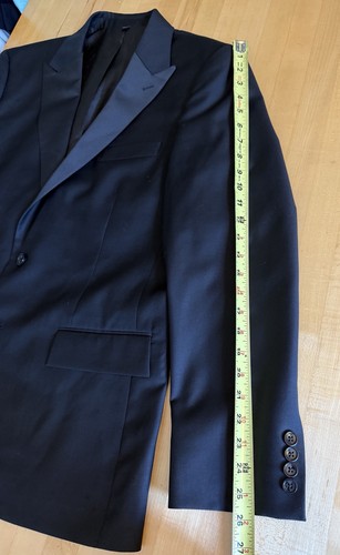 J. Giacca smoking Crew Thompson Peak con risvolto nera taglia 44R *NUOVA $498 - Foto 15 di 19