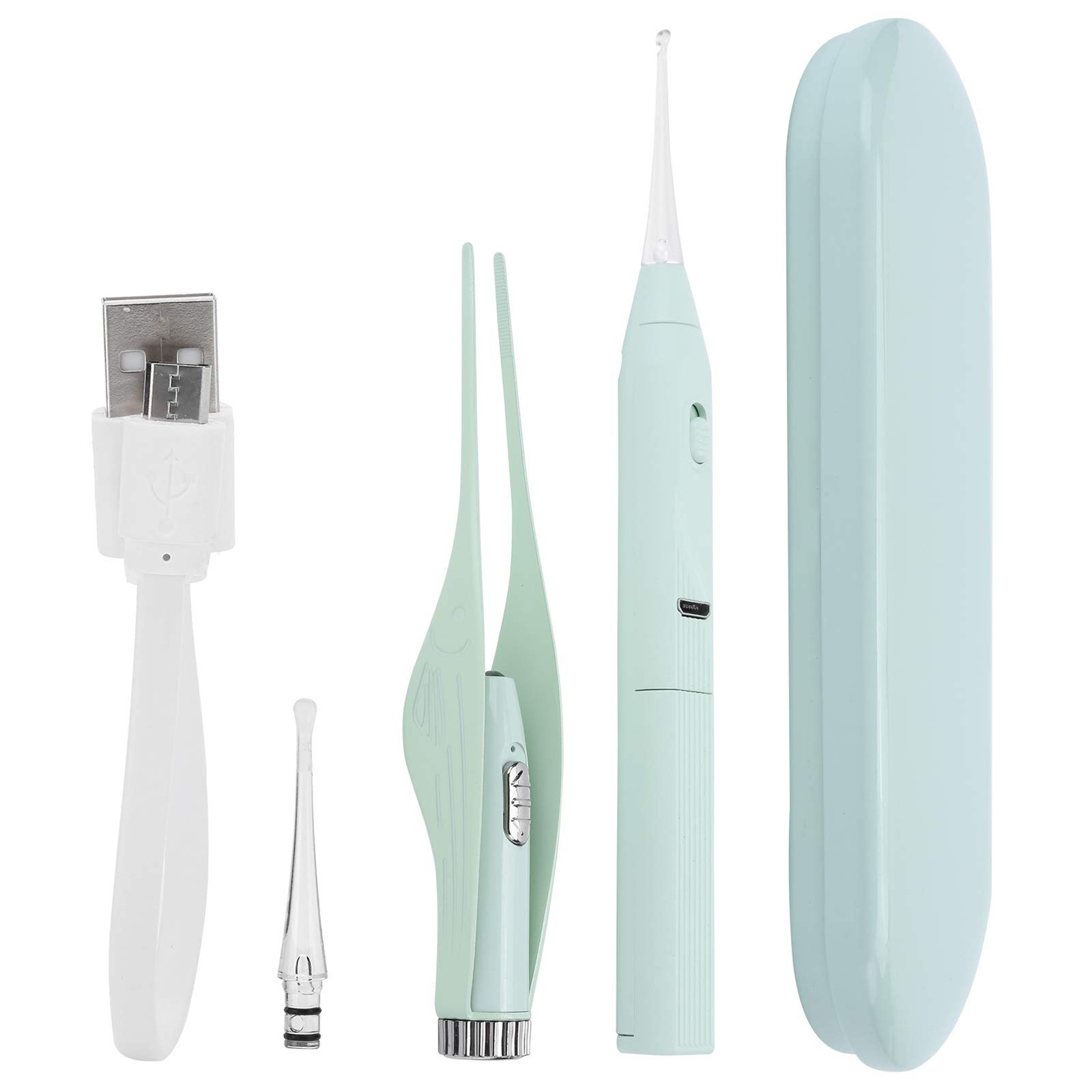 Kit de retrait de cire d'oreille design premium avec cuillère fine en inox brossé