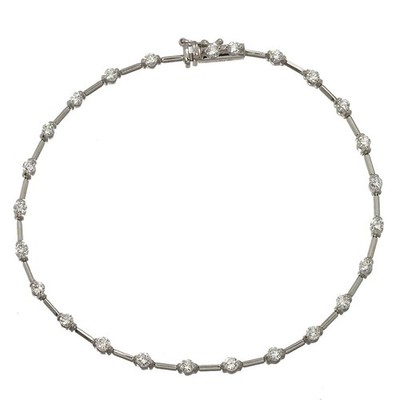 DE BEERS LINE Diamond 1.25ct Bracelet 18K White Gold 750 90309490