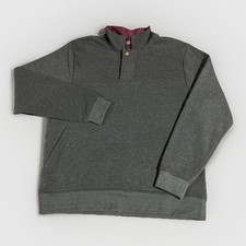 ORVIS Sweatshirt Men Large Grey Signature Upton 1/4 Zip Mock Neck Pullover