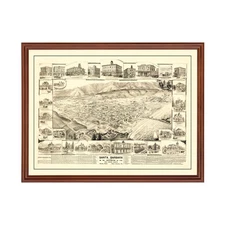 Old Map of Santa Barbara, CA 1877 - Vintage Santa Barbara Ca