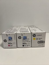 Lot Of 3 - HP 201x Toner Cartridges - BLACK, MAGENTA, YELLOW - Genuine OEM NEW