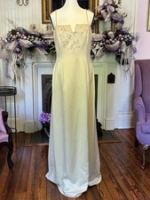 Unbranded Boutique Evening Gown/Dress Beaded Beige Spaghetti Straps Size 12 NWOT