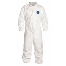 Dupont Ty125swh4x0025vp Disposable Coverallss, Collared Coverall, 4Xl, Tyvek R 