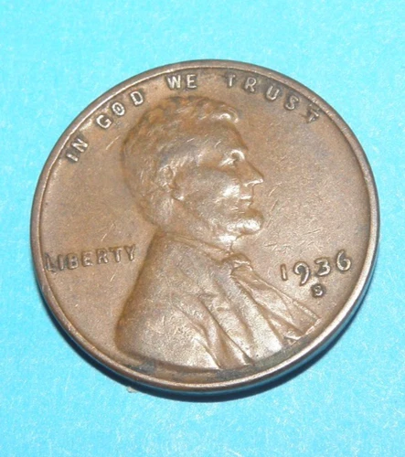 1936 S  VERY FINE -  EXTRA FINE LINCOLN  WHEAT  CENT #2