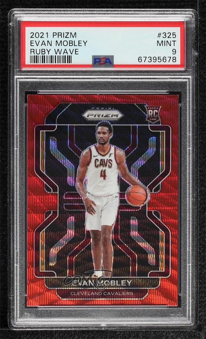 2021-22 Panini Prizm Ruby Wave Prizm Evan Mobley #325 PSA 9 MINT 2l4