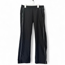 Vintage Nike Silver Tag Track Pants Small Black White Stripe Y2K Baggy Open Hem