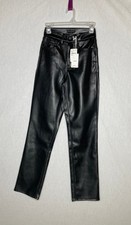 Women Good American Classic Faux Leather Pants Size 0/25