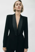 Black Tuxedo Blazer & Trouser Suit Co-ordinated Trouser  Size 10 Jacket ex Sm