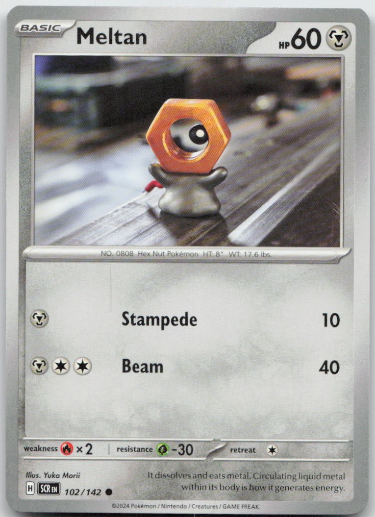 Meltan 102/142 Yuka Morii Art Common Stellar Crown Pokemon TCG NM