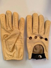 NEW MENS GENUINE LEATHER MOTORCYCLE WINTER DRIVING GLOVES w/ EASY CLOSURE - K1C