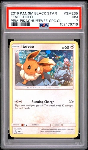 2019 POKEMON SM SPECIAL COLLECTION PROMO #SM235 EEVEE-HOLO PSA 7