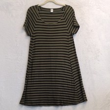 Old Navy Women's Green & Black Striped Casual Shirt Dress Size M