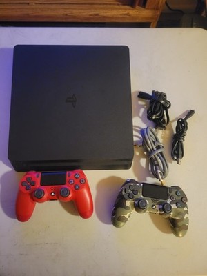 Sony PlayStation 4 Slim 1TB Complete PS4 Console W/ 2 Controllers, & Plugs