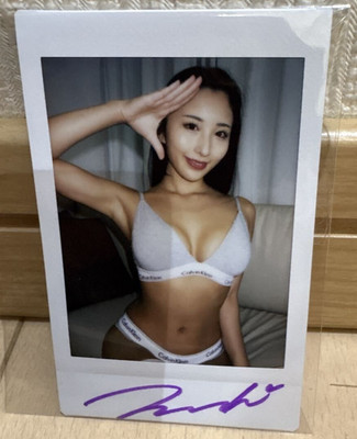 Mina Kitano Autographed Signed Instax photo Cheki Japan Femail Idol miss av