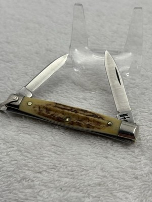 Case XX 1980 10 Dot 2 Blade Stag Handle Small Pocket Knife Pattern