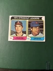 1974 Topps Baseball 1973 Strikeout Leaders Nolan Ryan Tom Seaver Card #207