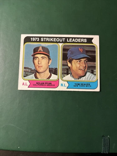 1974 Topps Baseball 1973 Strikeout Leaders Nolan Ryan Tom Seaver Card #207