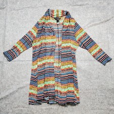 Ali Miles Cardigan Womens Large Aztec Geometric Artsy Open Knit Long Sleeve
