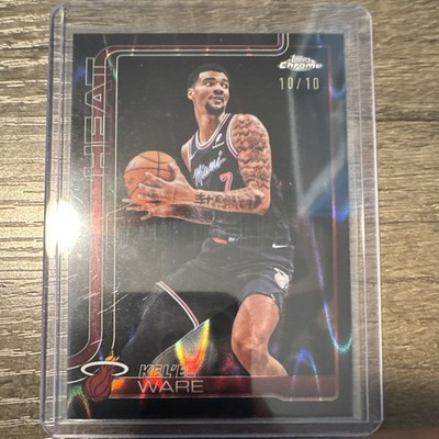 Topps 2025-26 Topps Chrome Update Kel'el Ware /10 #129 Miami Heat NBA BOOKEND