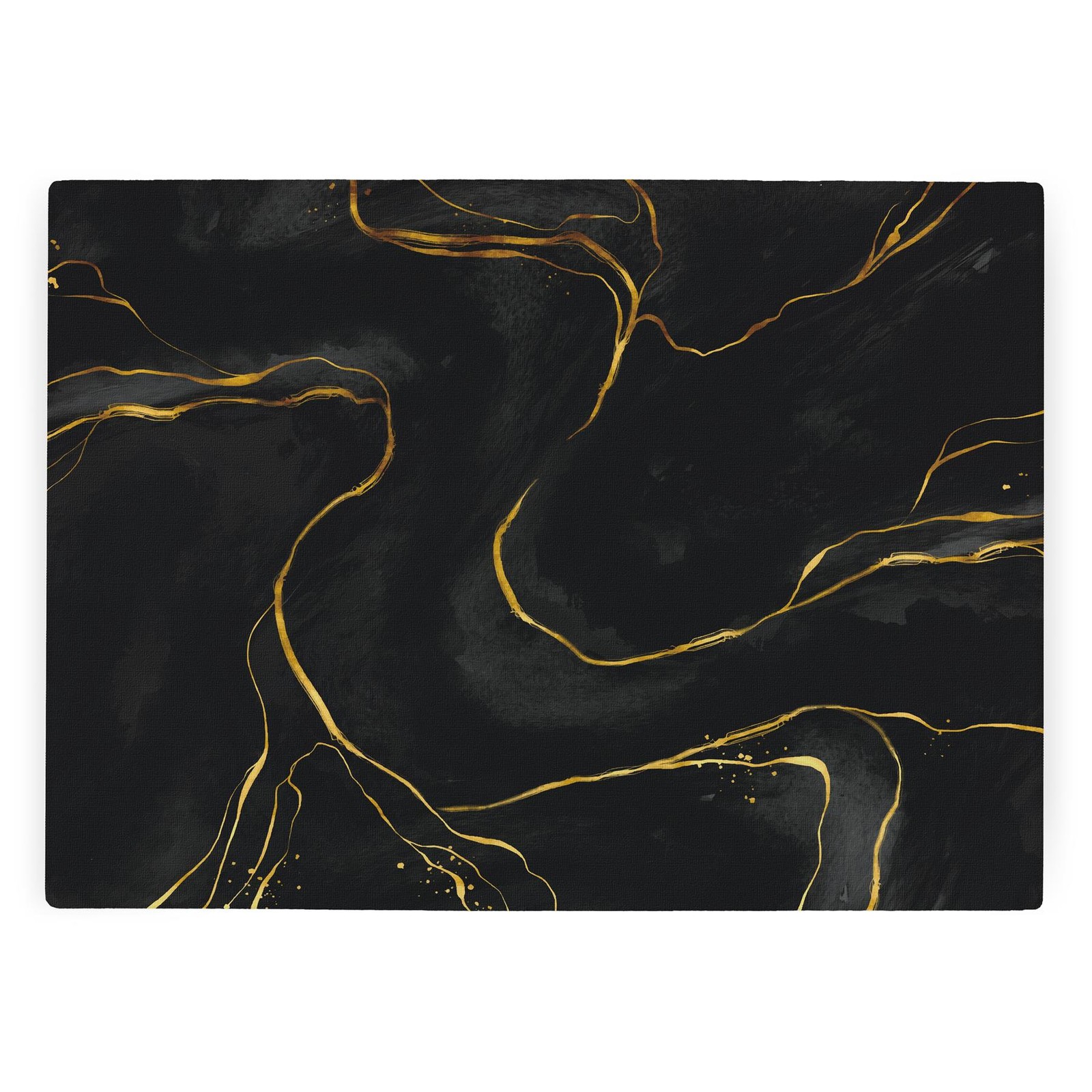 Black & Gold Marble Print Large Glass Worktop Protector - Modern Kitchen Gifts