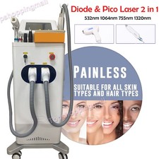 2IN1 808nm 1064/755/1320nm Diode Laser Tattoo Hair Removal Pico IPL YAG Machine