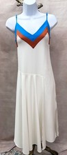 Milly A-line Cream, Blue  Bronze Sleeveless Midi Dress Size 0