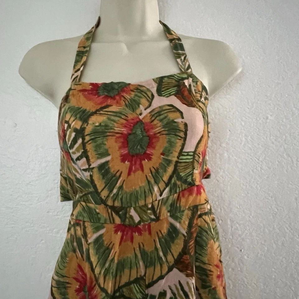 Cynthia Rowley Women’s XS Jumper Halter Wide Leg Linen Blend Island Girl - Image 2 of 4