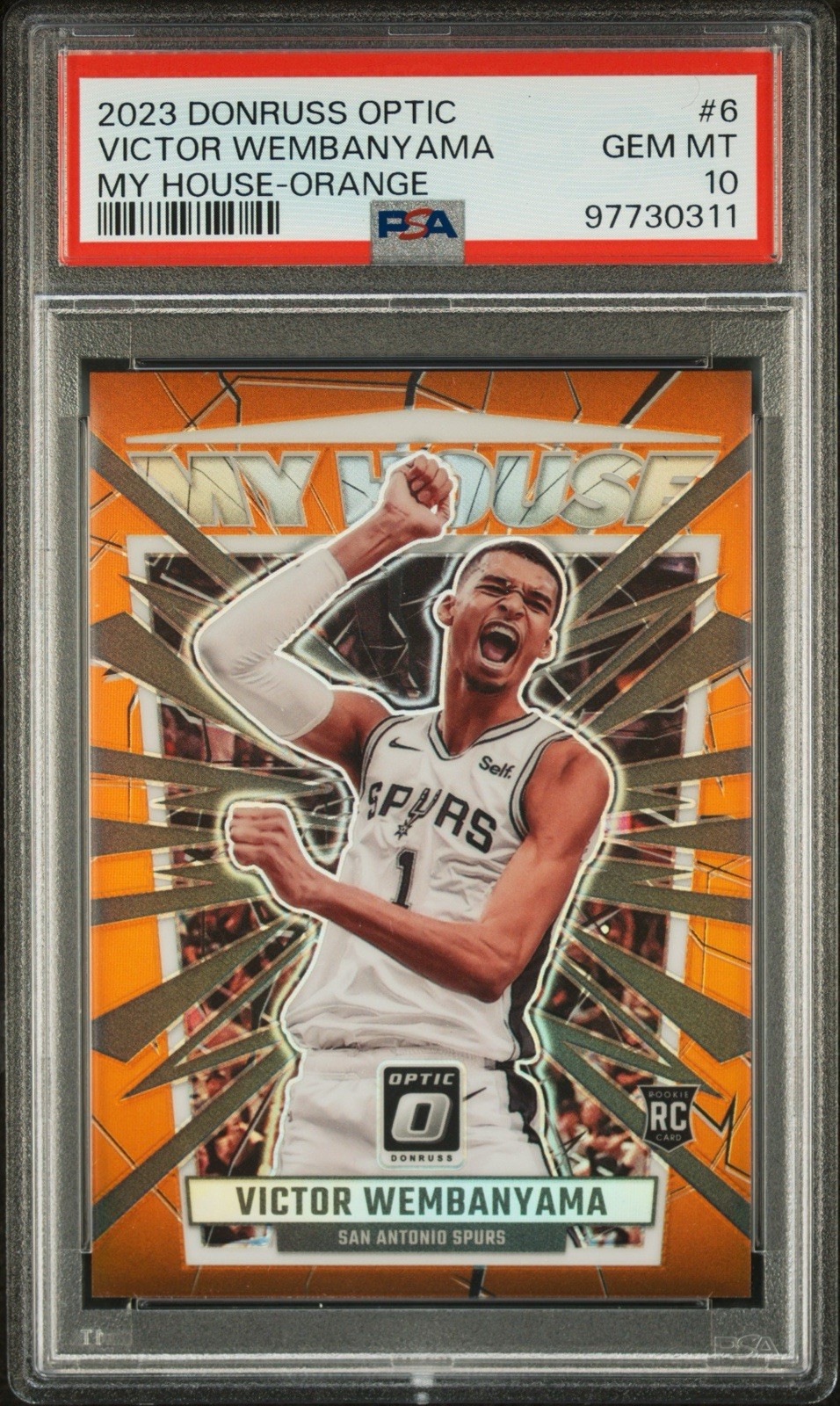 2023-24 Optic Victor Wembanyama SSP RC ORANGE PRIZM Silver /39 PSA 10 Non auto