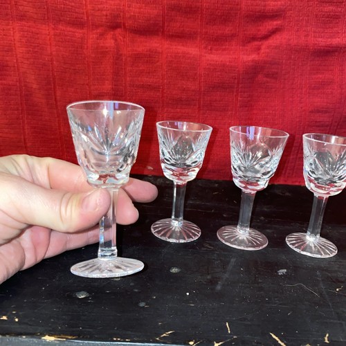 LOT (6) WATERFORD CRYSTAL SHERRY WINE GLASSES ASHLING SIGNED WATERFORD 5 1/8"H. - Picture 5 of 6
